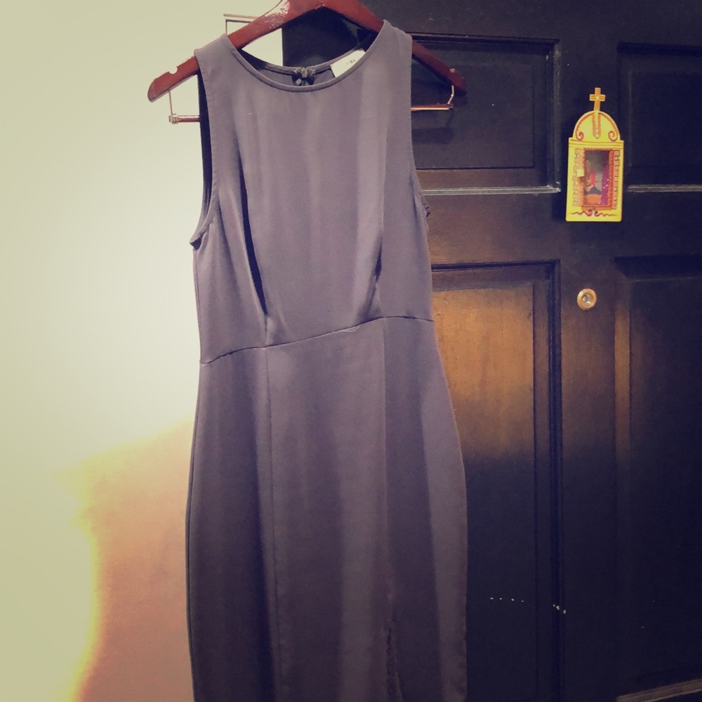 Everly Grey Dress with Slit size 2 - Picture 1 of 6